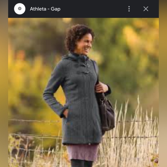 ATHLETA Wool Mix Cable Knit Long Hooded Jacket Large